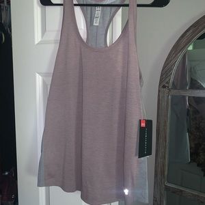 Mauve/Gray Striped Underarmour Racerback Tank